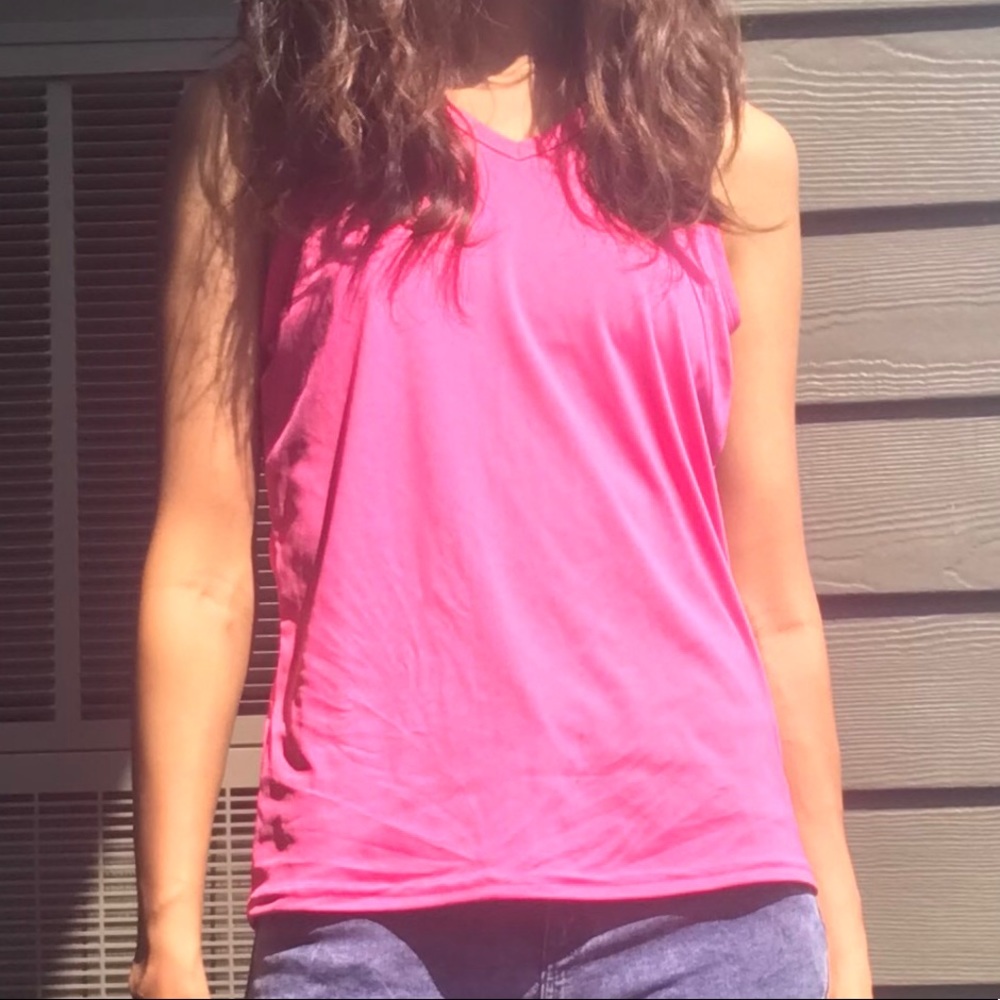 Adidas Pink vneck tank top small